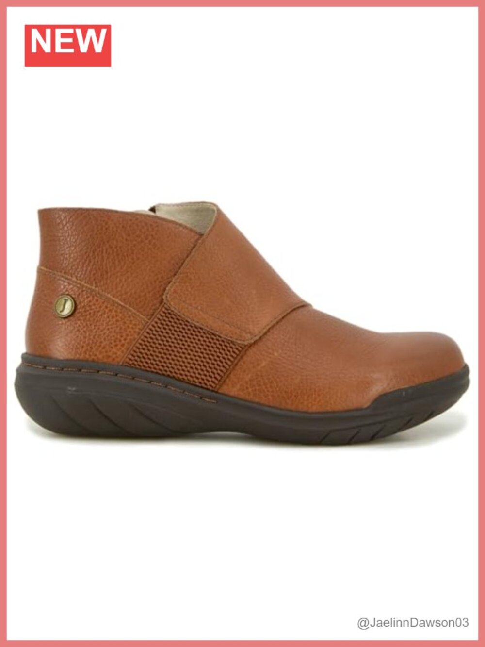 Water Resistant Leather Ankle Booties with Memory Foam
